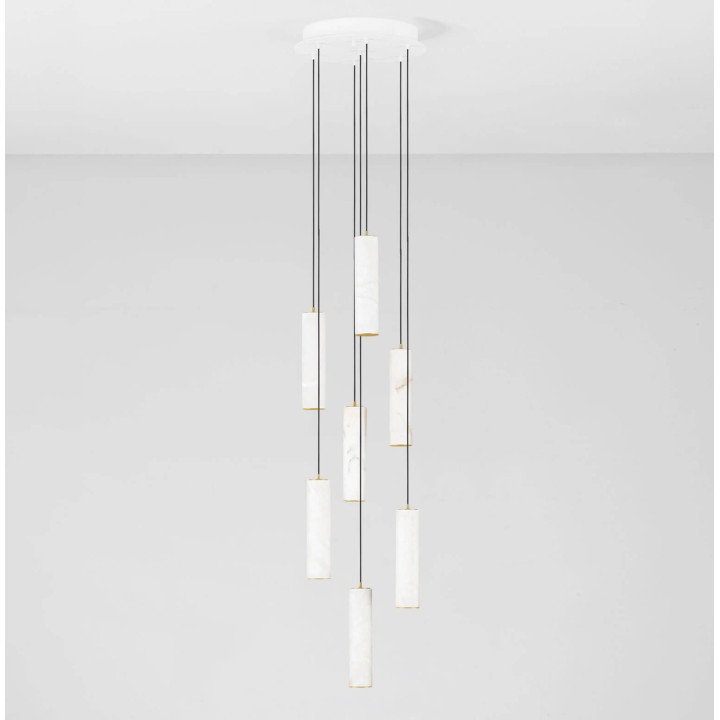 LUCES DILETTO lampa wisząca LED 37W ze złota i alabastru