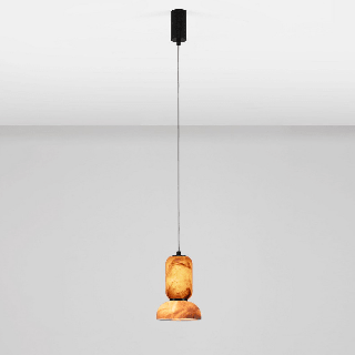 LUCES PIERO lampa wisząca LED 9W z alabastru, ciemna, dekoracyjna