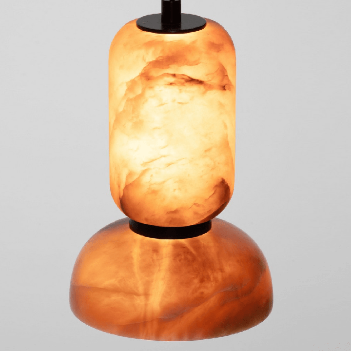 LUCES PIERO lampa wisząca LED 9W z alabastru, ciemna, dekoracyjna