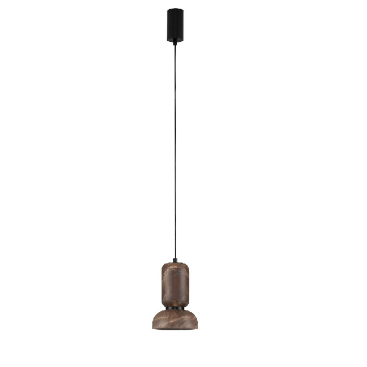 LUCES PIERO lampa wisząca LED 9W z alabastru, ciemna, dekoracyjna