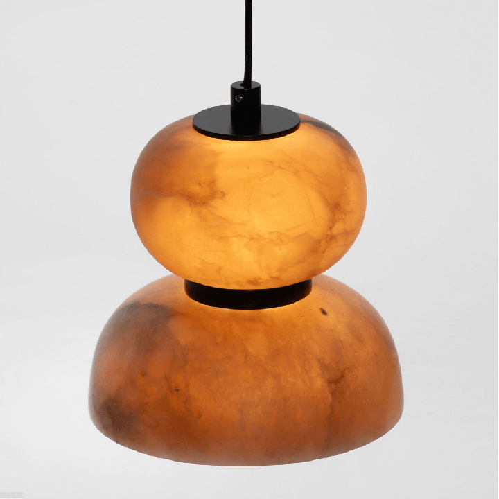 LUCES PIERO dekoracyjna lampa wisząca LED 9W z ciemnego alabastru