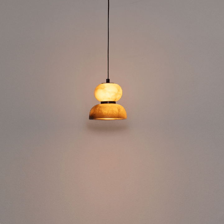 LUCES PIERO dekoracyjna lampa wisząca LED 9W z ciemnego alabastru