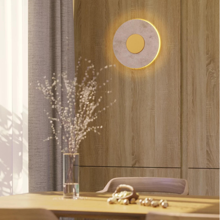 Maxlight Sun W0417 złoty kinkiet LED 14W z kamieniem naturalnym &Oslash;30cm