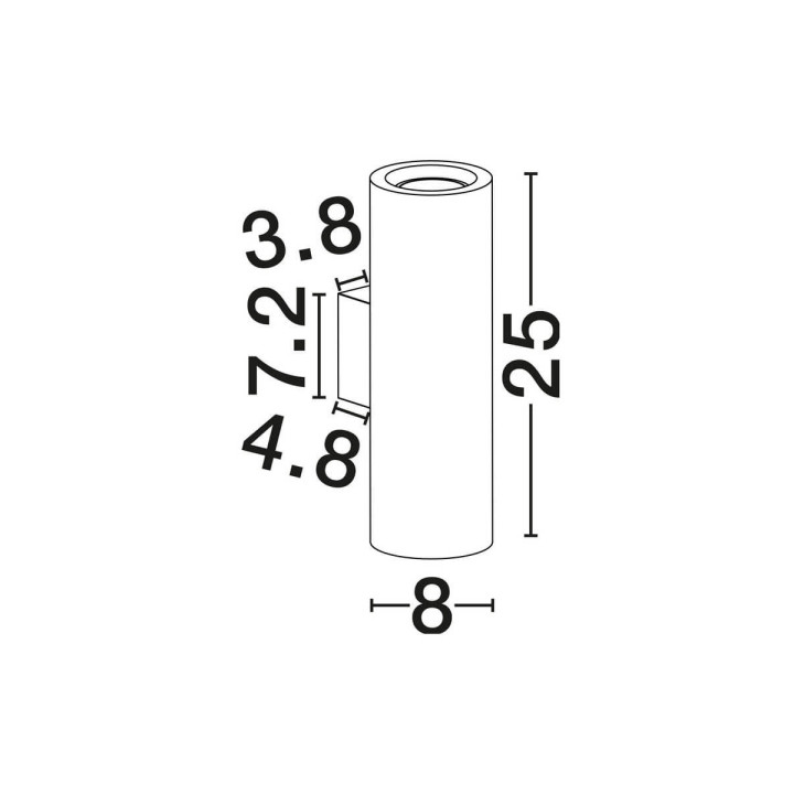 LUCES OLVIO 25cm tube wall lamp, 2xGU10, beige natural travertine 230V