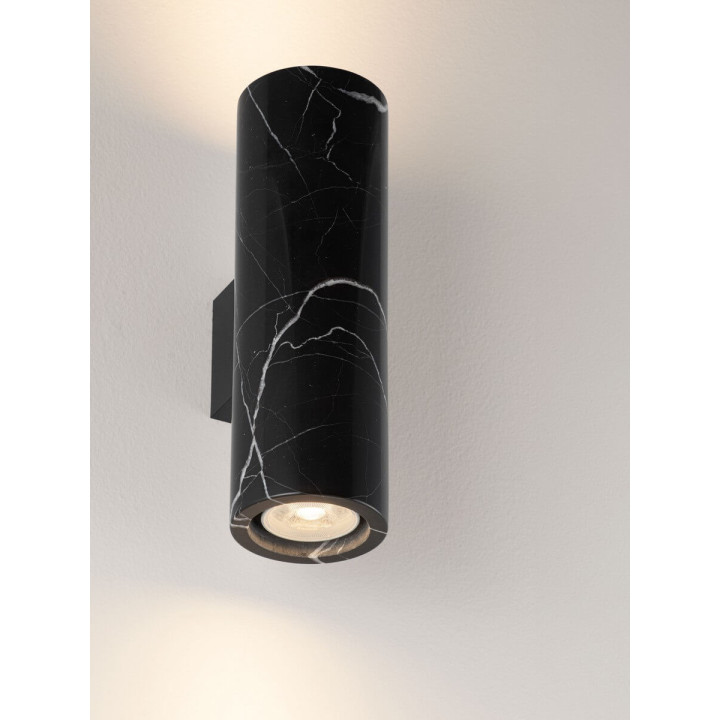 LUCES OLVIO kinkiet tuba 25cm 2xGU10 marmur biały, czarny 230V