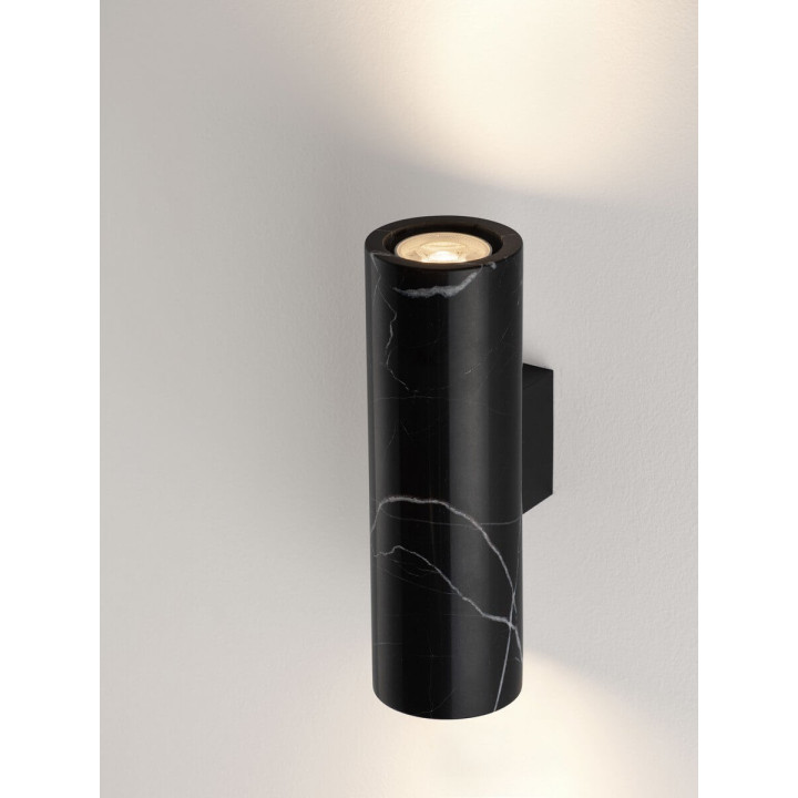LUCES OLVIO kinkiet tuba 25cm 2xGU10 marmur biały, czarny 230V