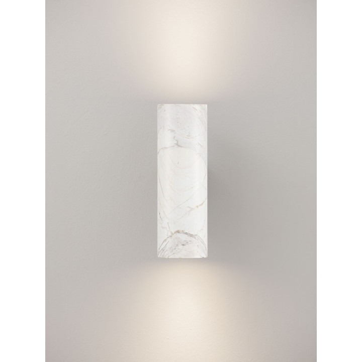 LUCES OLVIO kinkiet tuba 25cm 2xGU10 marmur biały, czarny 230V