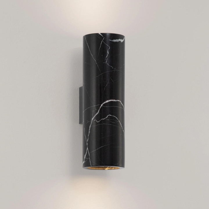 LUCES OLVIO kinkiet tuba 25cm 2xGU10 marmur biały, czarny 230V