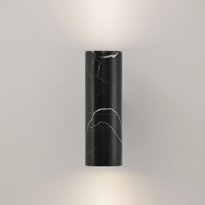 LUCES OLVIO 25cm tubular wall light 230V, white or black marble effect