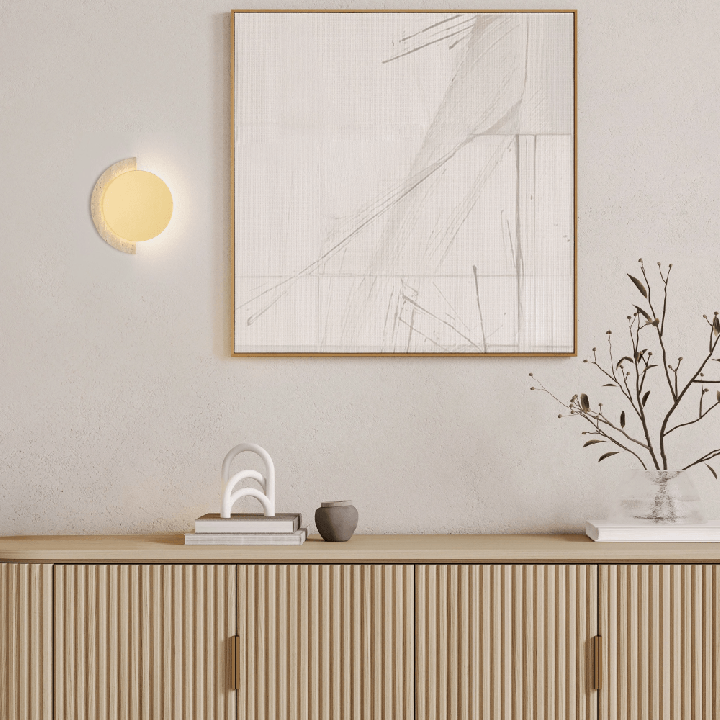 LUCES MOLLI designer LED wall lamp, 3000K, beige travertine