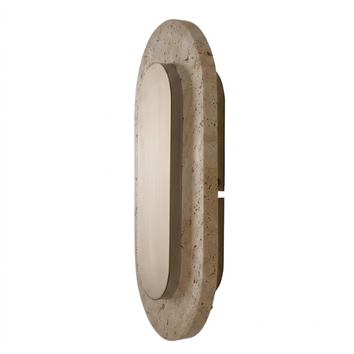 Maxlight Travertino Oval W0478 elongated LED wall lamp 10W travertine