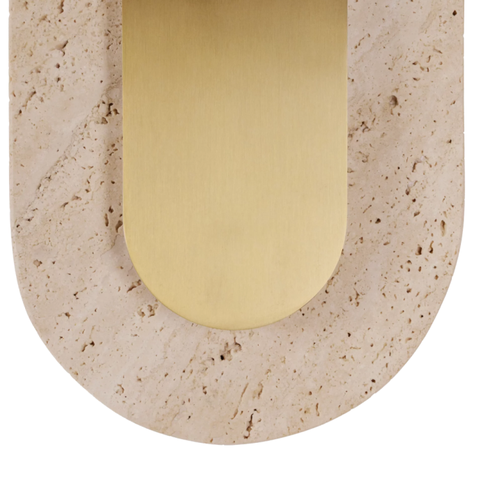 Maxlight Travertino Oval W0478 elongated LED wall lamp 10W travertine