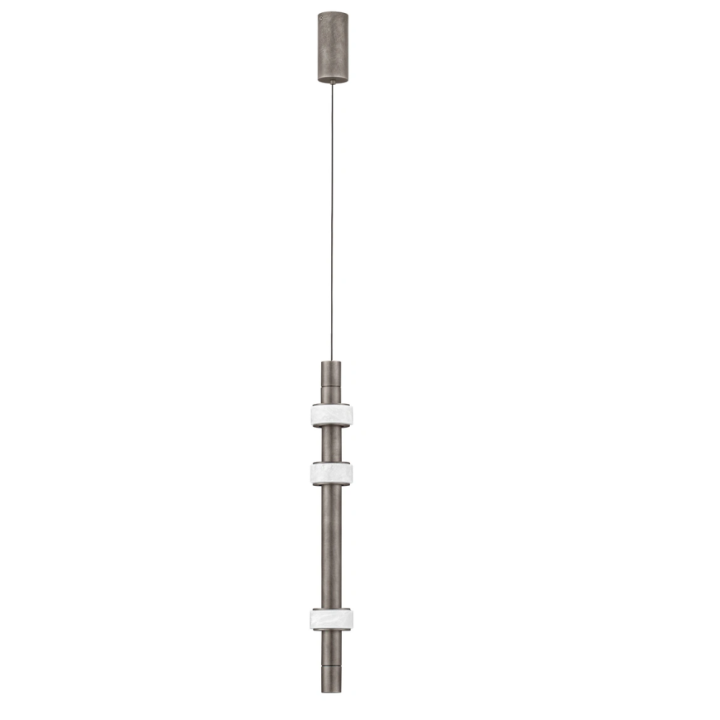 LUCES MARLOW grey 14W LED pendant lamp made of alabaster and aluminium