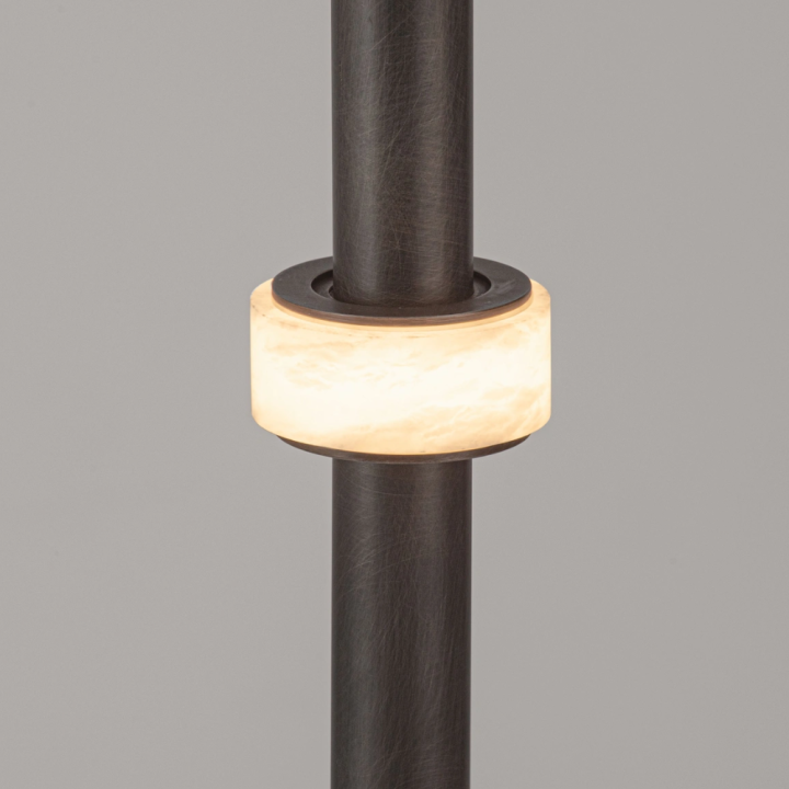 LUCES MARLOW 18W LED floor lamp, alabaster finish and dimming function