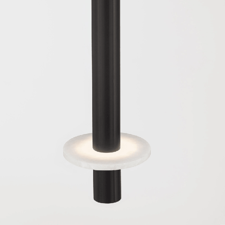 LUCES NOEMI lampa wisząca tuba LED 6W 3000K czarna, złota i alabaster