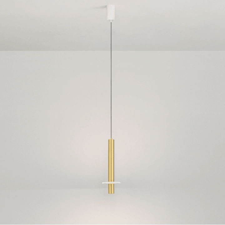 LUCES NOEMI lampa wisząca tuba LED 6W 3000K czarna, złota i alabaster