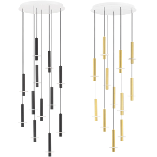 LUCES NOEMI lampa wisząca LED 65W z alabastru i metalu czarna, złota