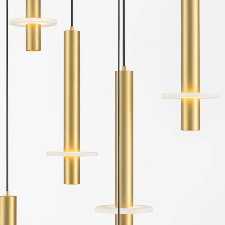 LUCES NOEMI 65W LED pendant lamp made of alabaster and metal