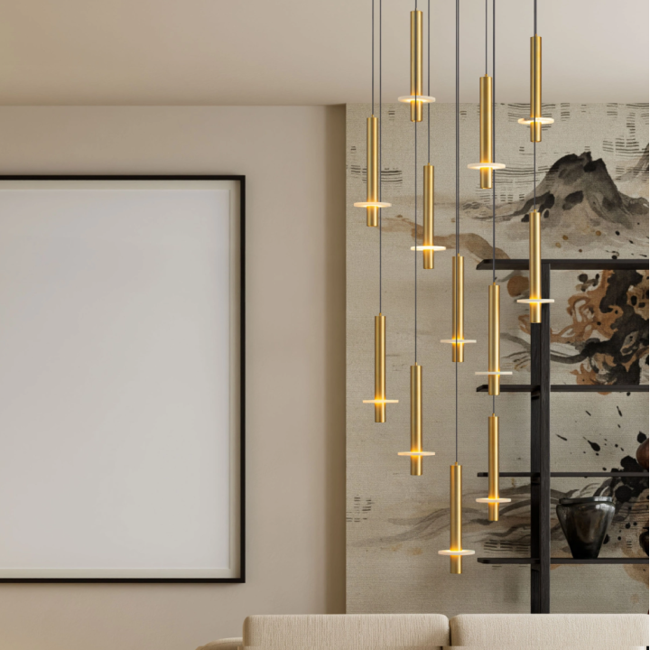 LUCES NOEMI 65W LED pendant lamp made of alabaster and metal