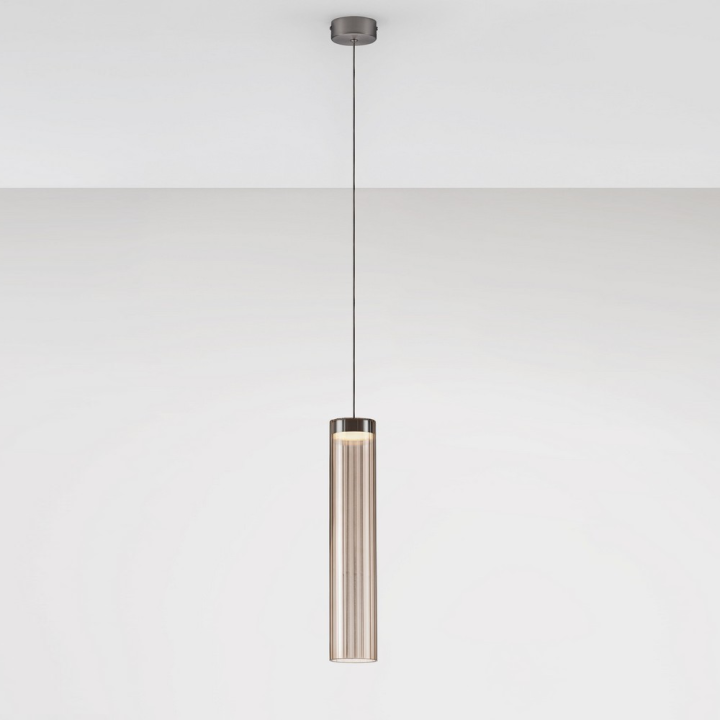 LUCES BRIELLE lampa wisząca LED 6W elegancki, ryflowany klosz