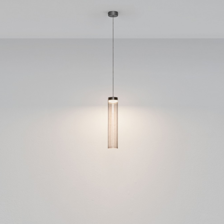LUCES BRIELLE lampa wisząca LED 6W elegancki, ryflowany klosz