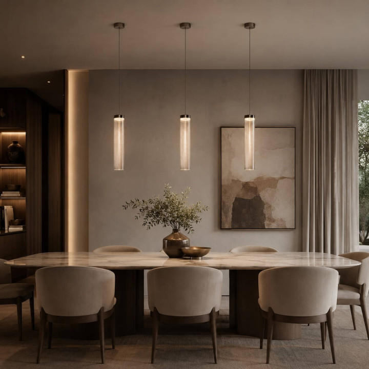 LUCES BRIELLE lampa wisząca LED 6W elegancki, ryflowany klosz