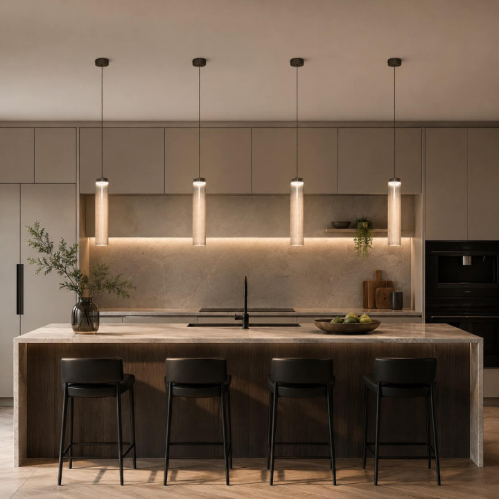 LUCES BRIELLE 6W LED pendant lamp &ndash; elegant, fluted shade