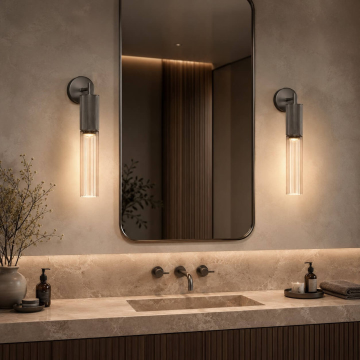 LUCES BRIELLE elegancki kinkiet LED 5W 3000K z ryflowanego szkła