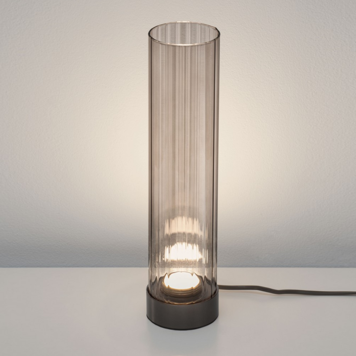LUCES BRIELLE lampa stołowa LED 5W ciemne szkło ryflowane