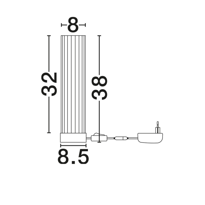 LUCES BRIELLE lampa stołowa LED 5W ciemne szkło ryflowane