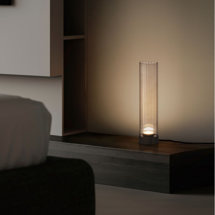 LUCES BRIELLE 5W LED table lamp &ndash; a combination of glass and metal