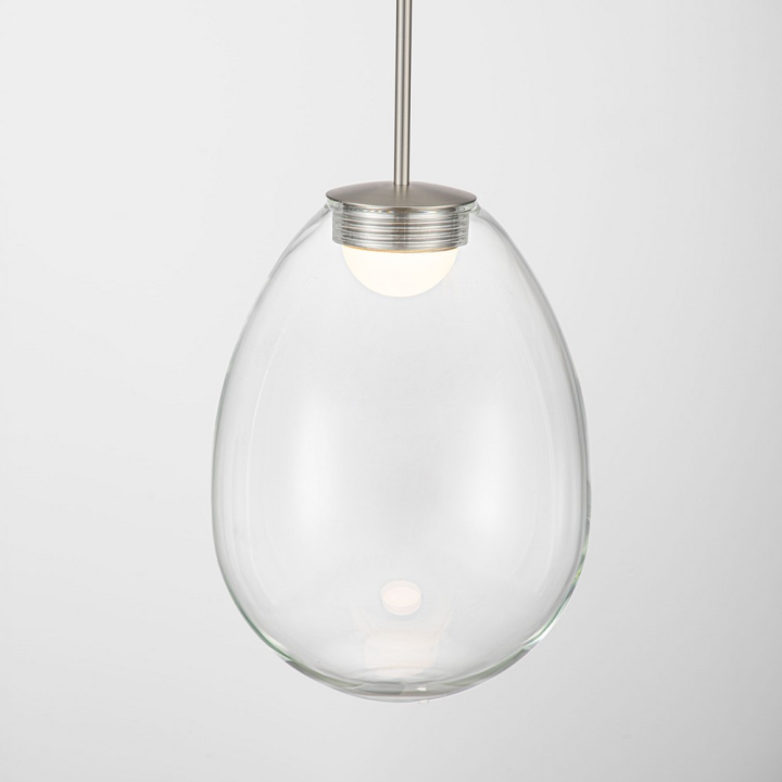LUCES BRITA pojedyncza lampa wisząca LED 4W szkło i nikiel
