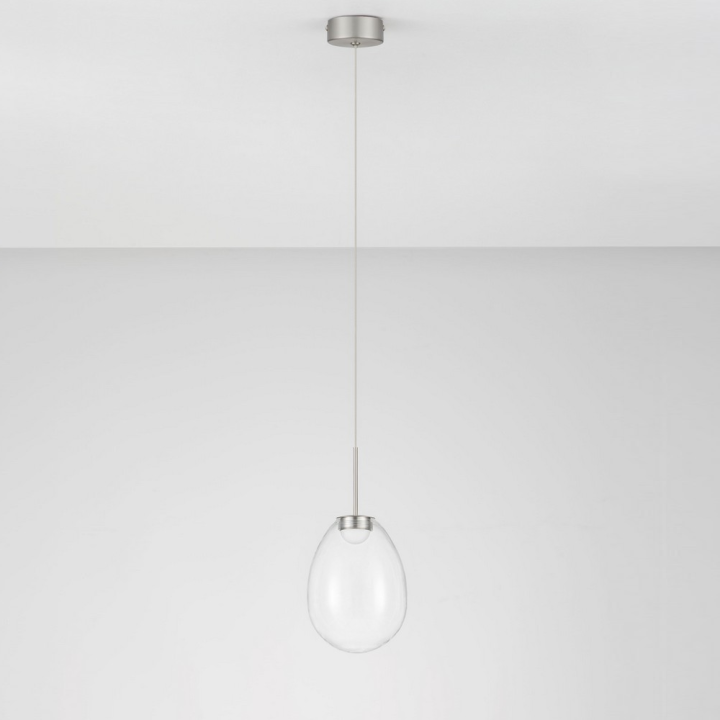LUCES BRITA pojedyncza lampa wisząca LED 4W szkło i nikiel