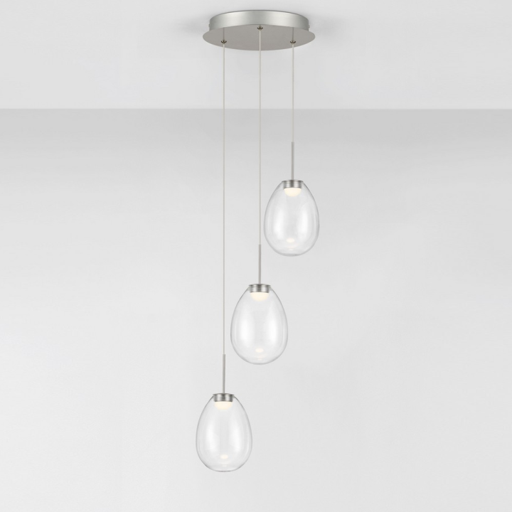 LUCES BRITA potr&oacute;jna lampa wisząca LED 12W kaskadowe szklane klosze
