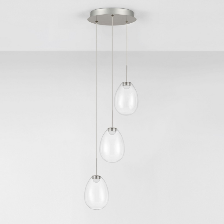 LUCES BRITA potr&oacute;jna lampa wisząca LED 12W kaskadowe szklane klosze