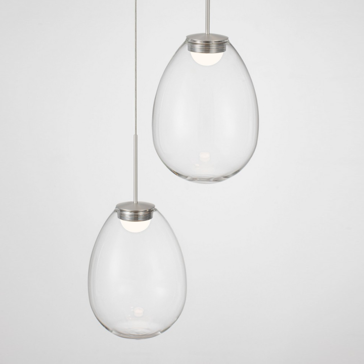 LUCES BRITA potr&oacute;jna lampa wisząca LED 12W kaskadowe szklane klosze