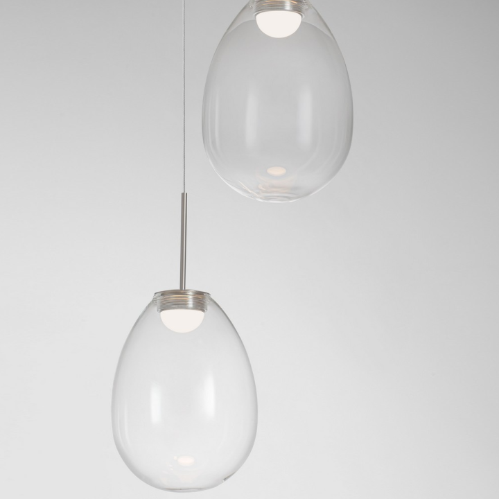 LUCES BRITA 12W triple LED pendant light with cascading glass shades