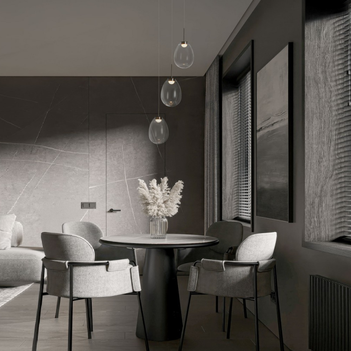 LUCES BRITA 12W triple LED pendant light with cascading glass shades