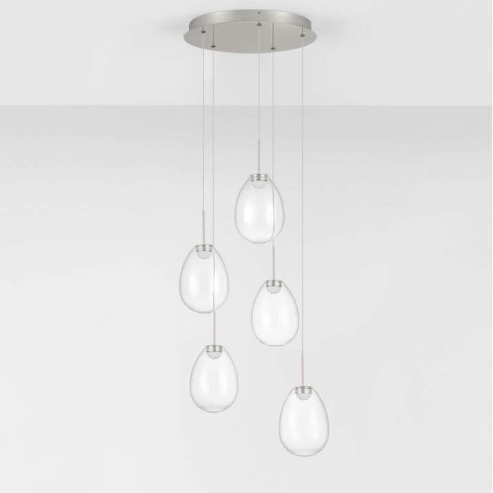 BRITA 20W LED Lights &ndash; 5 teardrop-shaped glass shades