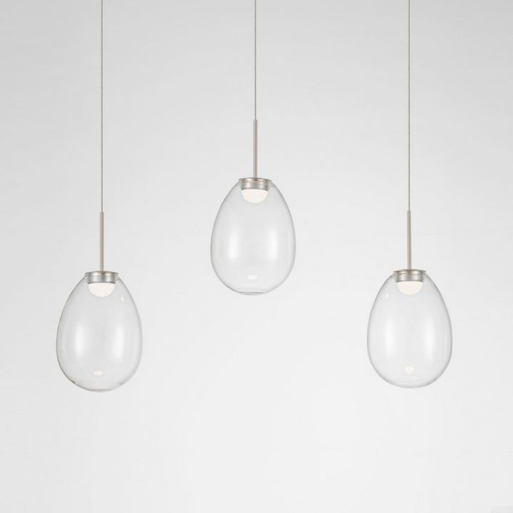 LUCES BRITA lampa wisząca LED 16W 3000K ze szklanymi kloszami-kroplami
