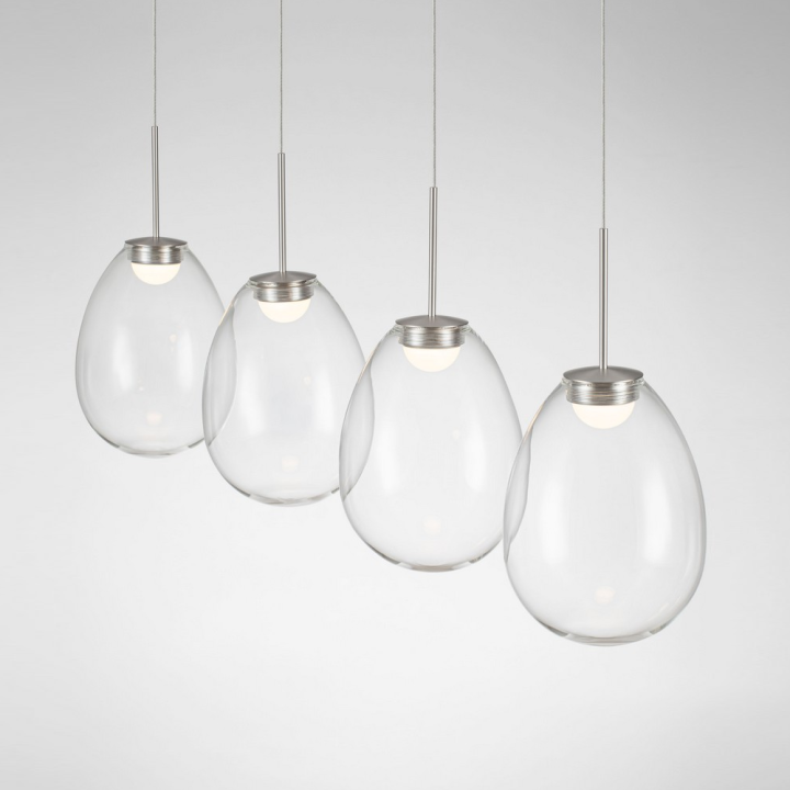 LUCES BRITA 16W 3000K LED pendant lamp with glass drop-shaped shades