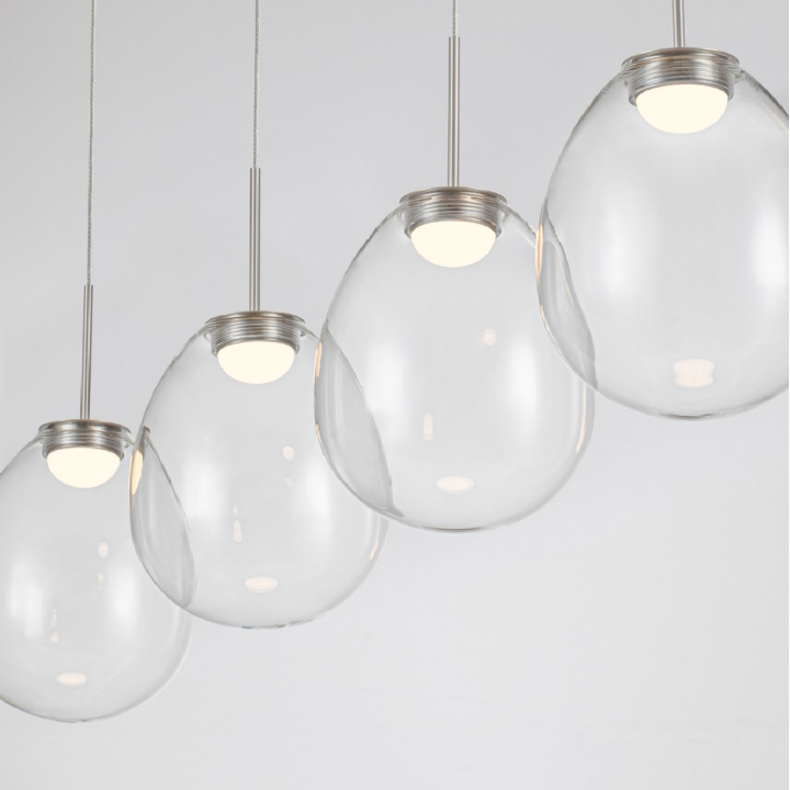 LUCES BRITA lampa wisząca LED 16W 3000K ze szklanymi kloszami-kroplami