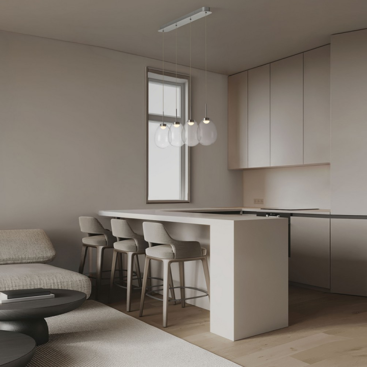 LUCES BRITA 16W 3000K LED pendant lamp with glass drop-shaped shades