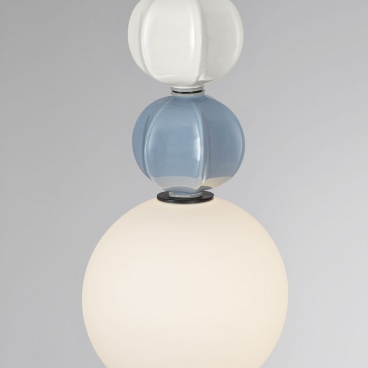 LUCES DAZZ 7W LED pendant lamp  colorful ceramic and white glass globe