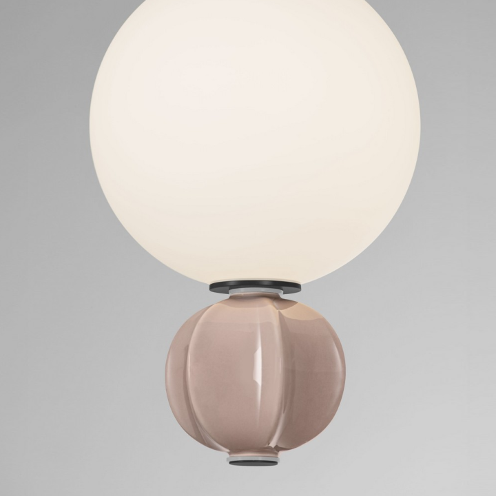 LUCES DAZZ lampa wisząca LED 7W kolorowa ceramika i biała szklana kula
