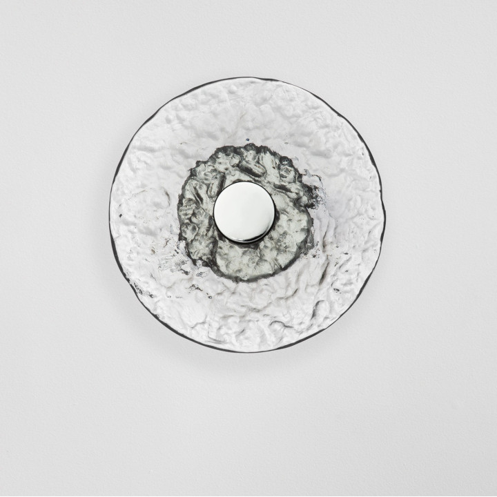 LUCES DELION okrągły szklany kinkiet LED 20cm 5W 3000K chrom