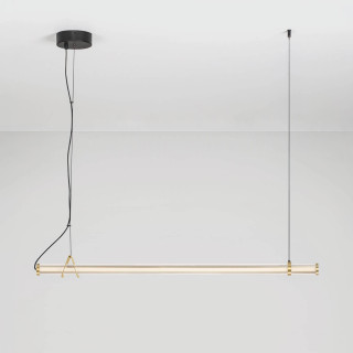 LUCES ELIOT gold and black LED pendant light 20W, 102cm glass tube