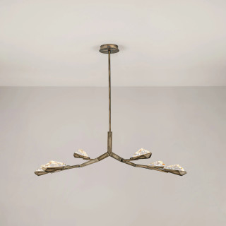 LUCES GRETA lampa wisząca LED 137cm antyczny brąz, przeźroczyste szkło