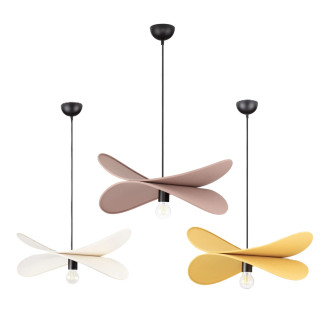 LUCES LUVE dekoracyjna lampa wisząca lniana 1xE27 beż, mokka, ż&oacute;łty