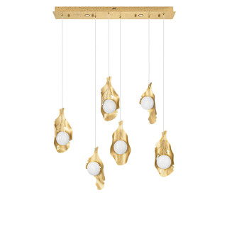 LUCES MALORY podłużna lampa wisząca 90cm LED 24W 3000K złota + szkło